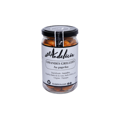 Amandes grillées au paprika (bocal en verre 170g sous vide)